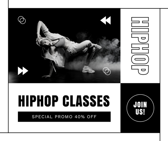 Ad of Hip Hop Classes Facebook Design Template