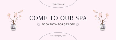 Spa Salon Ad with Flowers Tumblr Design Template