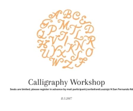 Platilla de diseño Calligraphy workshop poster Medium Rectangle