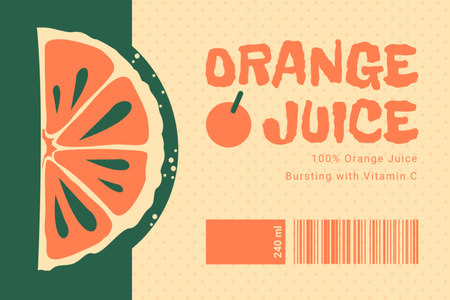 Organic Orange Juice In Package Offer Label Design Template