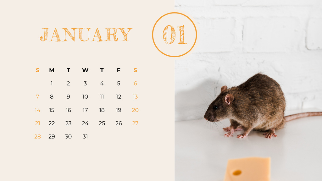Ontwerpsjabloon van Calendar van Cute Animals Photo