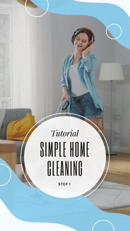 Designvorlage Tutorial for Simple Home Cleaning für TikTok Video