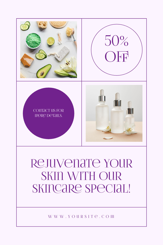 Skincare Specials Ad Layout with Photo Pinterest Design Template