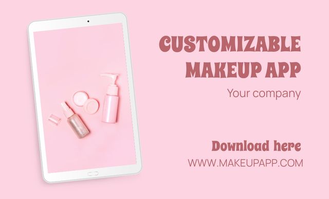 Online Makeup Apps Business Card 91x55mm tervezősablon