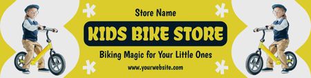 Sarı Çocuk Bisiklet Mağazası Teklifi Twitter Tasarım Şablonu