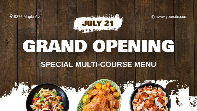 Restaurant Grand Opening With Special Dishes Full HD video Design Template