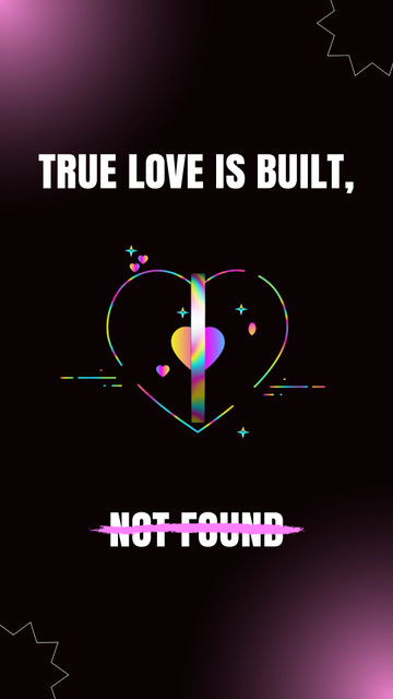 Ontwerpsjabloon van Instagram Video Story van Quote about Love with Glowing Heart