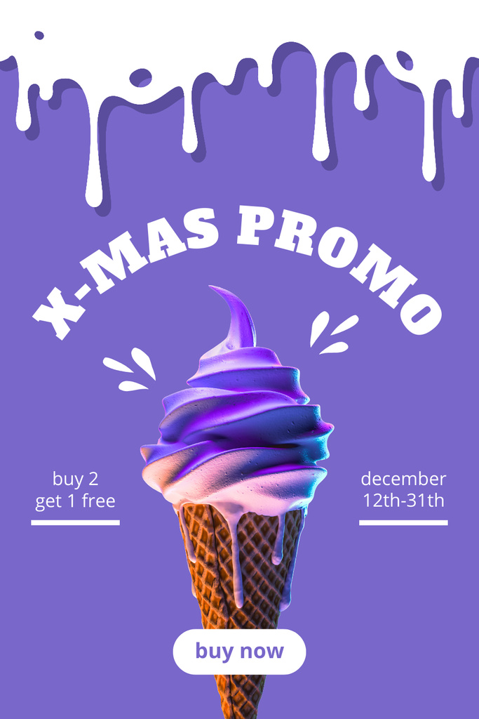 Xmas Promo for Ice Cream Pinterest tervezősablon