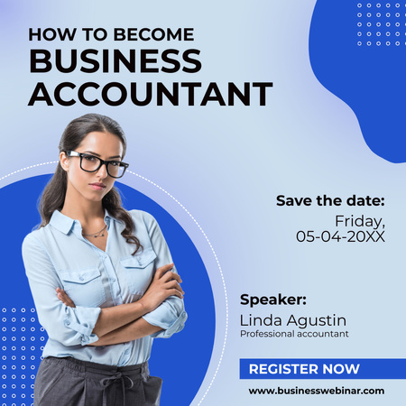 Platilla de diseño Business Accountant Webinar Announcement With Registration Instagram