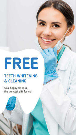 Dentistry Promotion with Smiling Woman Dentist Instagram Story Design Template