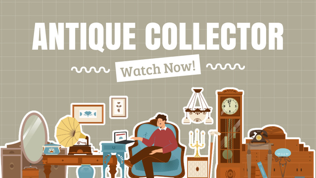 Antique Collector Vlog Youtube Thumbnail Design Template