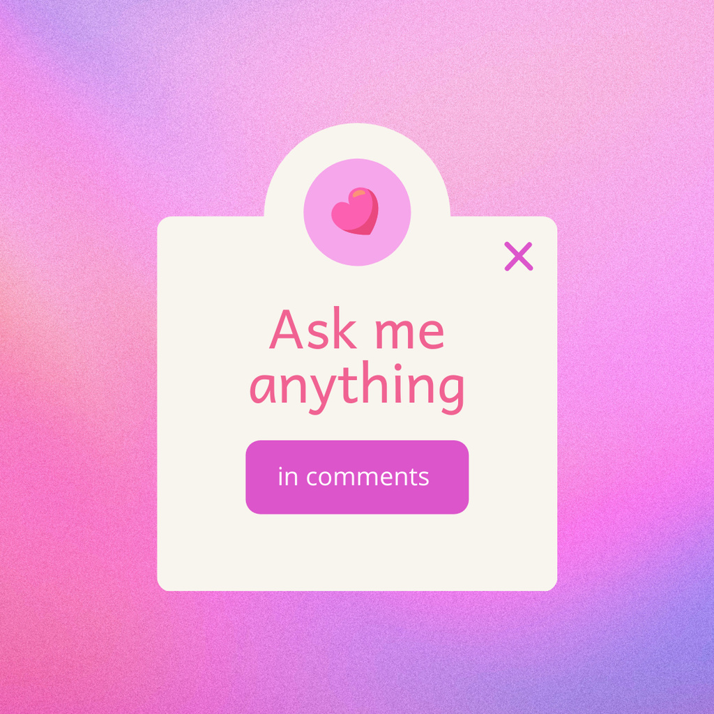 Designvorlage Invitation to Q&A Session About Everything für Instagram