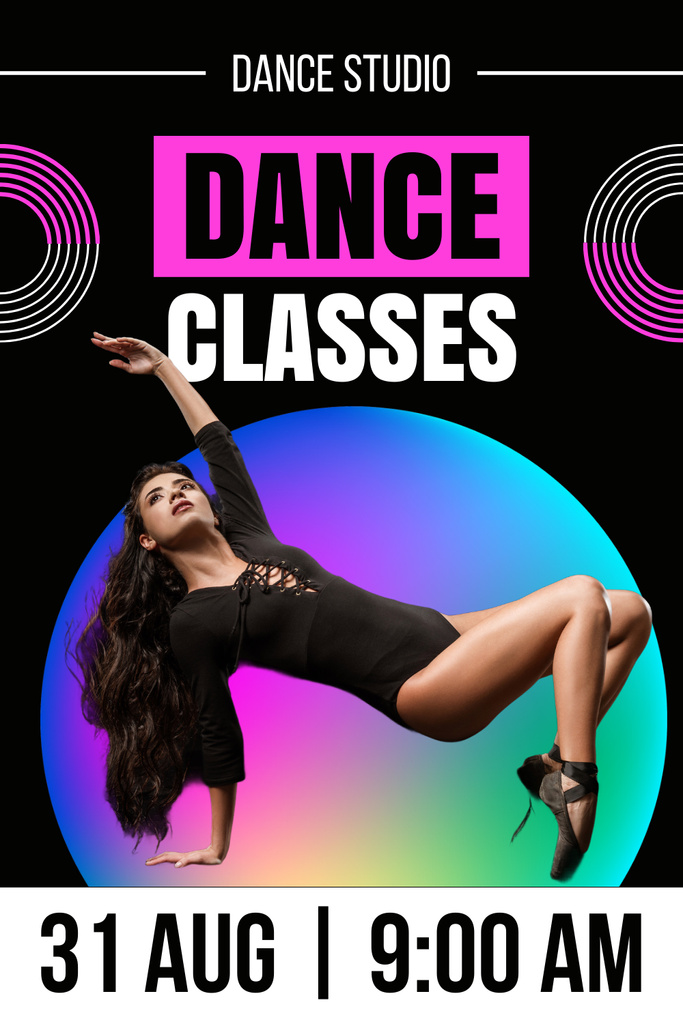 Promo of Dance Classes with Woman in Ballet Shoes Pinterest – шаблон для дизайна