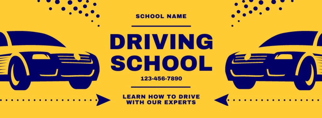 Platilla de diseño Conservative Car Driving School Trainings Offer Facebook cover
