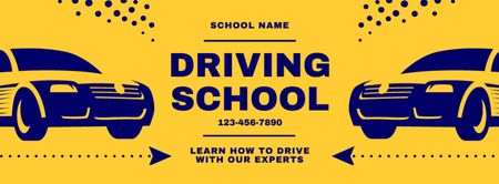Ontwerpsjabloon van Facebook cover van Conservative Car Driving School Trainings Offer
