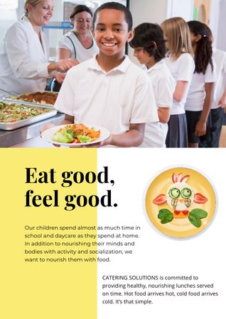 School Food Ad Newsletter Modelo de Design
