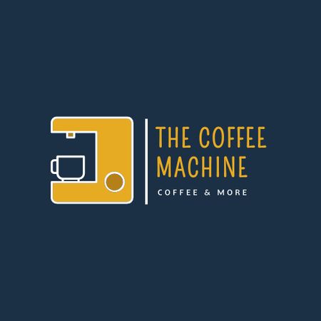 Platilla de diseño Cafe Ad with Coffee Machine Logo