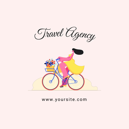 Designvorlage Romantische Reise mit dem Fahrrad für Animated Logo