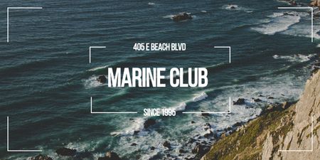 Marine Club ad with Scenic Coast Image Modelo de Design