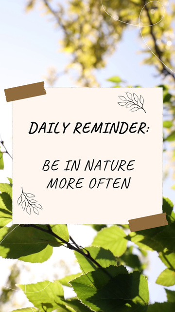 Daily Reminder About Spending Time In Nature Instagram Video Story Πρότυπο σχεδίασης