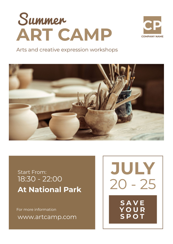 Ad of Summer Art Camp Poster A3 Design Template
