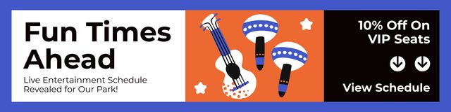 Designvorlage Musical Instruments And Discounts For VIP Seats At Carnival für Twitter