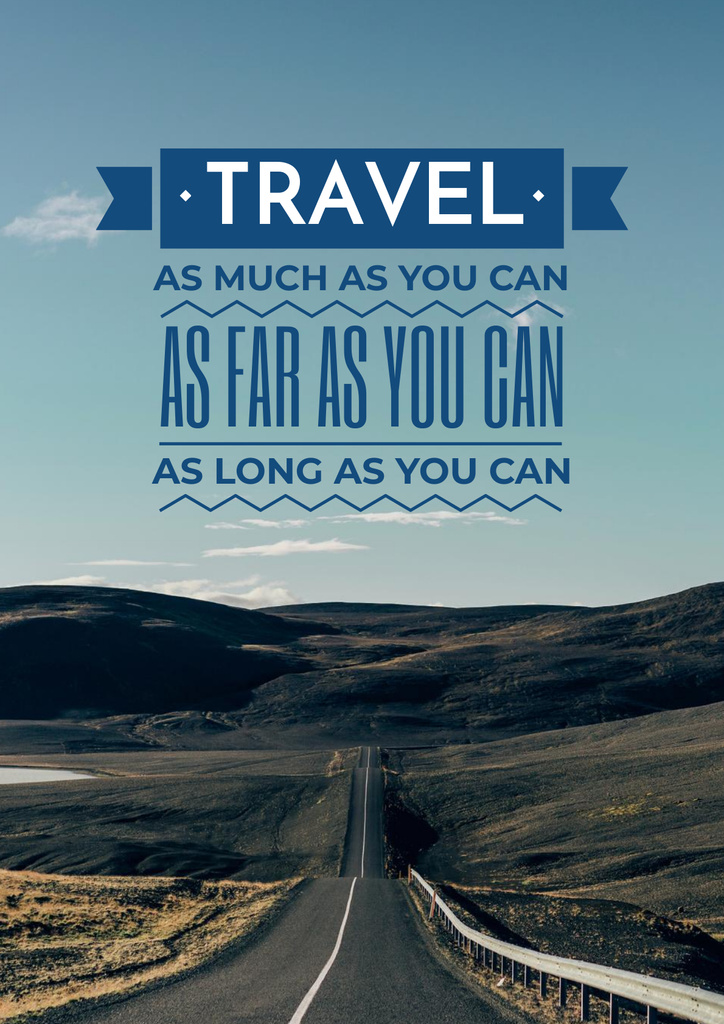 Designvorlage Travel motivational Quote with slogan für Poster