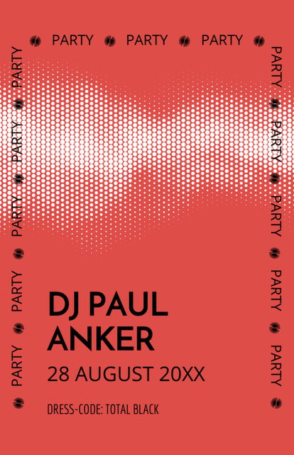 Designvorlage DJ Party Announcement with Wave of Sound für Flyer 5.5x8.5in