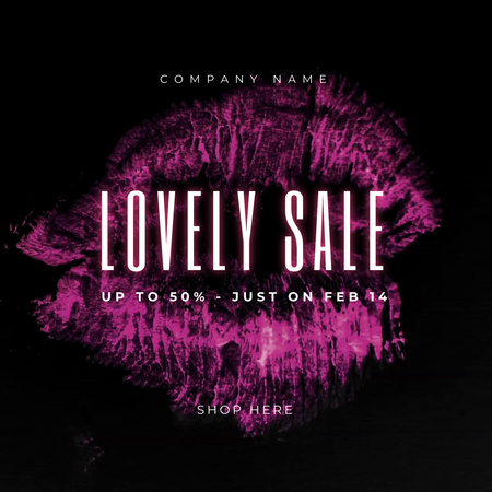 Platilla de diseño Saint Valentine`s Day Sale Offer with Kiss Animated Post