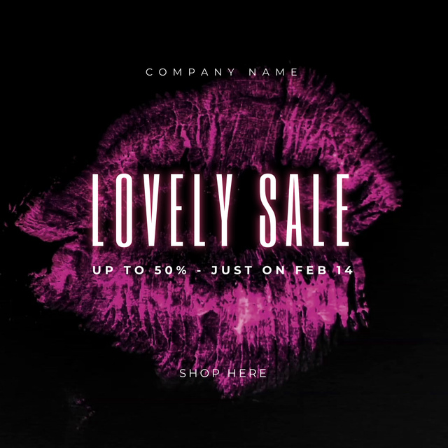 Ontwerpsjabloon van Animated Post van Saint Valentine`s Day Sale Offer with Kiss