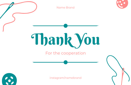 Craft Brand And Gratitude For Cooperation Thank You Card 5.5x8.5in Design Template