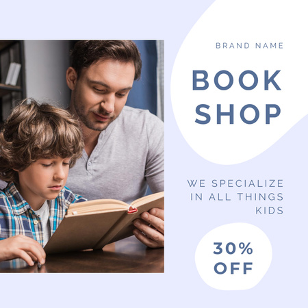 Discount In Book Shop Instagram Design Template
