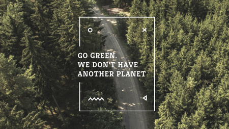 Ecology Quote with Forest Road View Title 1680x945px Design Template
