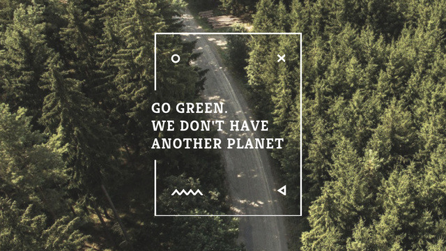 Template di design Ecology Quote with Forest Road View Title 1680x945px