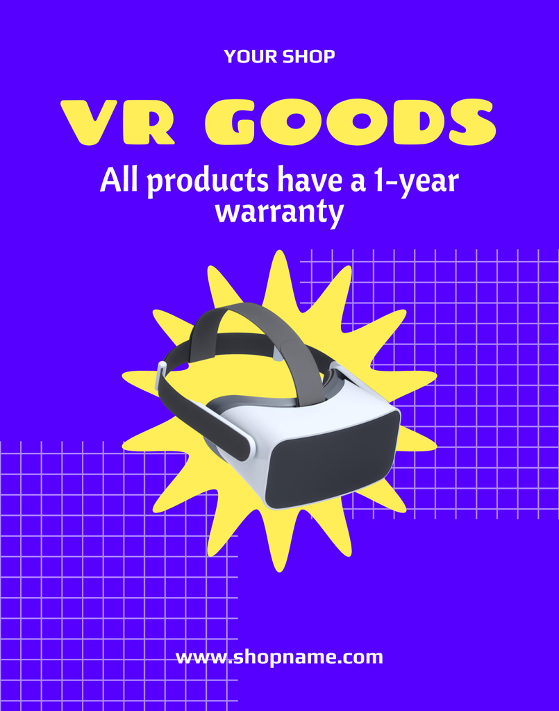 Virtual Reality Gear Sale Offer with Illustration of Glasses Poster 22x28in Tasarım Şablonu