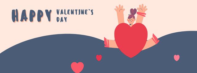 Valentine's Day Loving Hearts Facebook Video cover Design Template