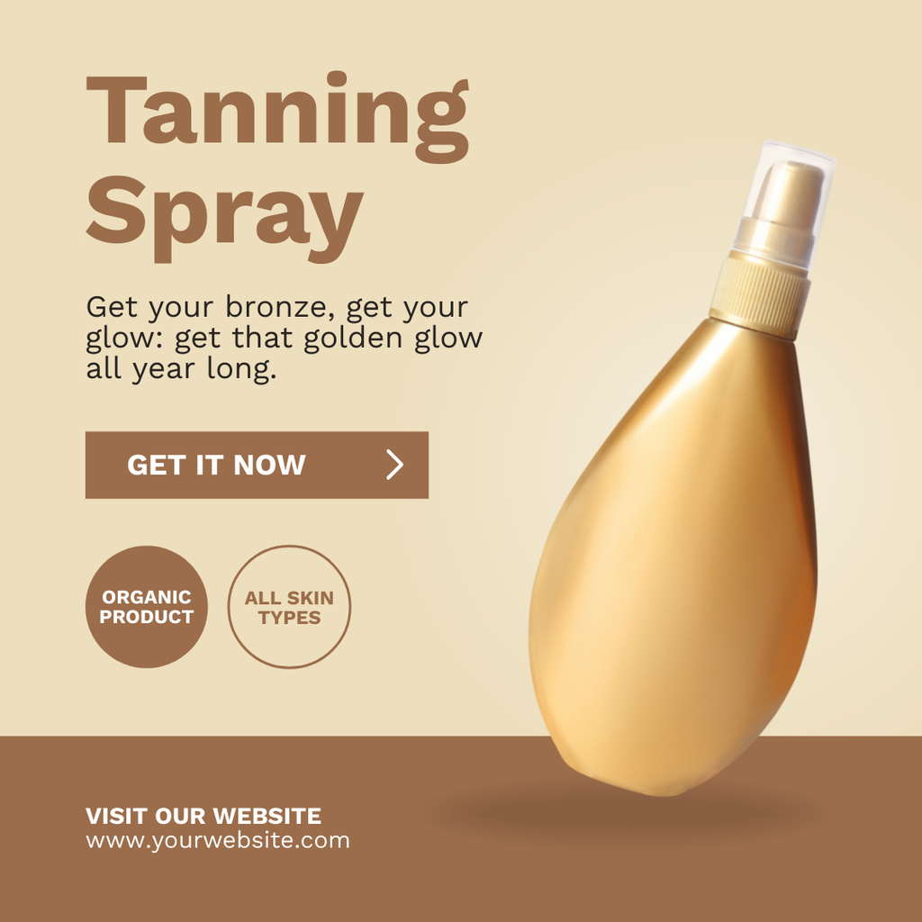 Ontwerpsjabloon van Instagram van Tanning and Bronzing Spray