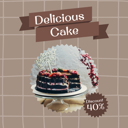 Tasty Cake Offer on Brown  Instagram Tasarım Şablonu