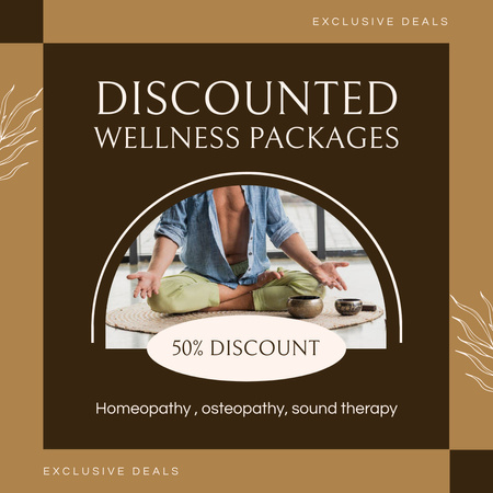 Discounted Wellness Packages With Sound Therapy Instagram AD Design Template