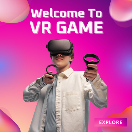 Welcome To VR Game Instagram Design Template