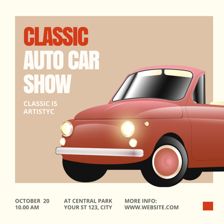Car Dealership Advertisement with Classic Cars Instagram Design Template