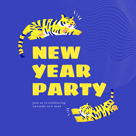 New Year Party Announcement Instagram tervezősablon