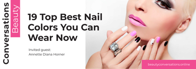 Designvorlage Female Hands with Pastel Nails for Manicure trends für Tumblr