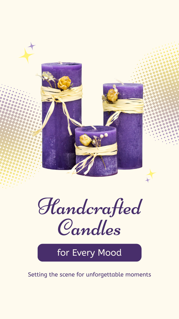 Offer of Handmade Candles for Every Mood Instagram Storyデザインテンプレート