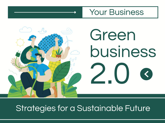 Promo Strategies for Eco-Friendly Business Presentation – шаблон для дизайну