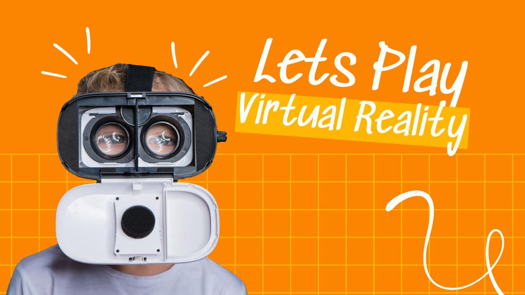 Let`s Play Virtual Reality With Kid Youtube Thumbnail – шаблон для дизайну