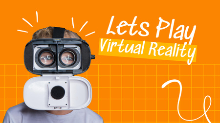 Plantilla de diseño de Juguemos a la realidad virtual con un niño Youtube Thumbnail 
