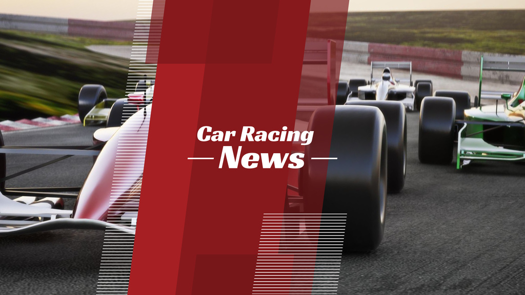 Plantilla de diseño de Car racing news Ad Youtube 