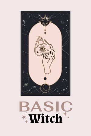 Astrological Inspiration with meditating Witch Tumblr Design Template