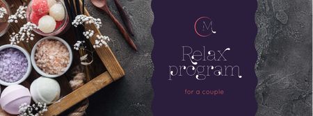 Modèle de visuel Relax Program for Couple Offer - Facebook cover